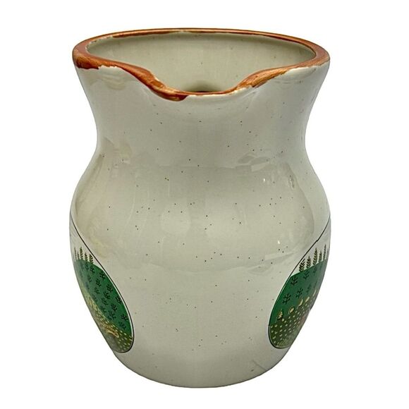 Newcor "Country Village" Stoneware Water Pitcher Vintage Made In Japan 70s 6” - Picture 3 of 6